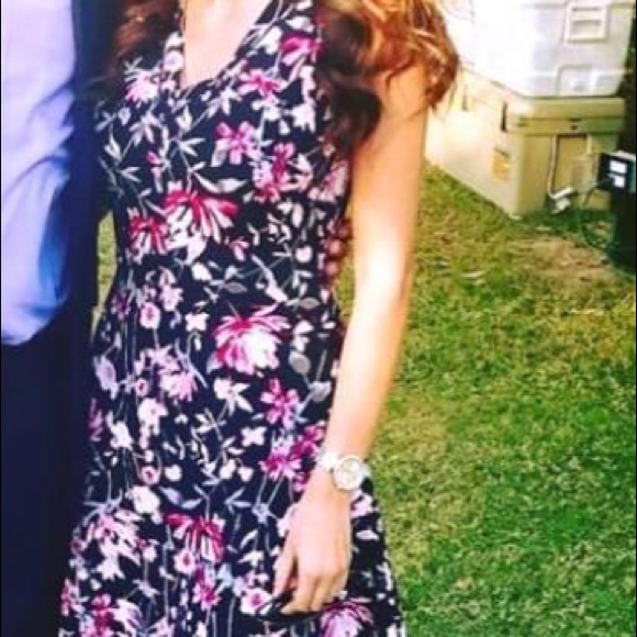 Whbm Floral Fit And Flare Dress